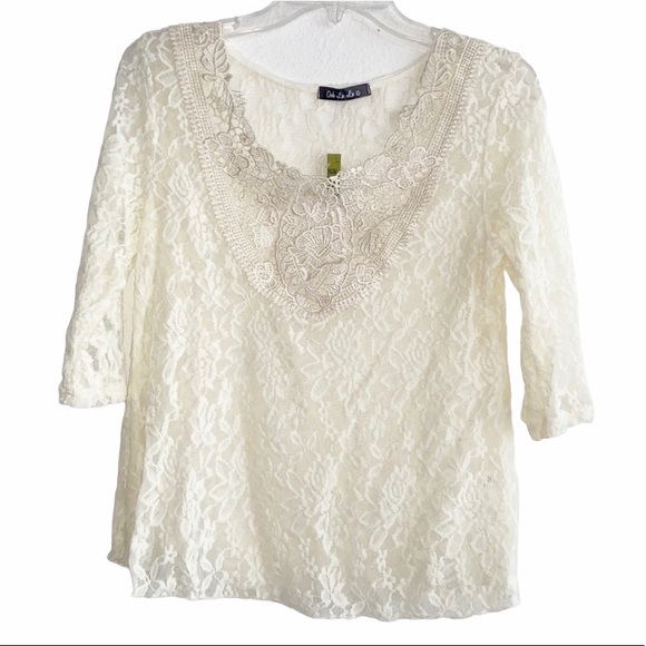 NEW Ivory lace top, beautiful - Picture 2 of 14